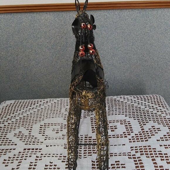 Curly Metal Wire Rocking Reindeer Christmas Winter Holiday Decor Jingle Bells - Picture 4 of 10